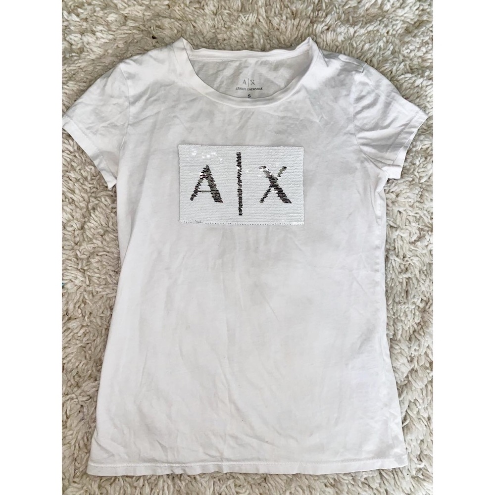 ARMANI EXCHANGE SLIM FIT LOGO SEQUIN T-SHIRT - Picture 9 of 9